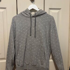 Nike Gray Hoodie with Mini Swoosh Pattern